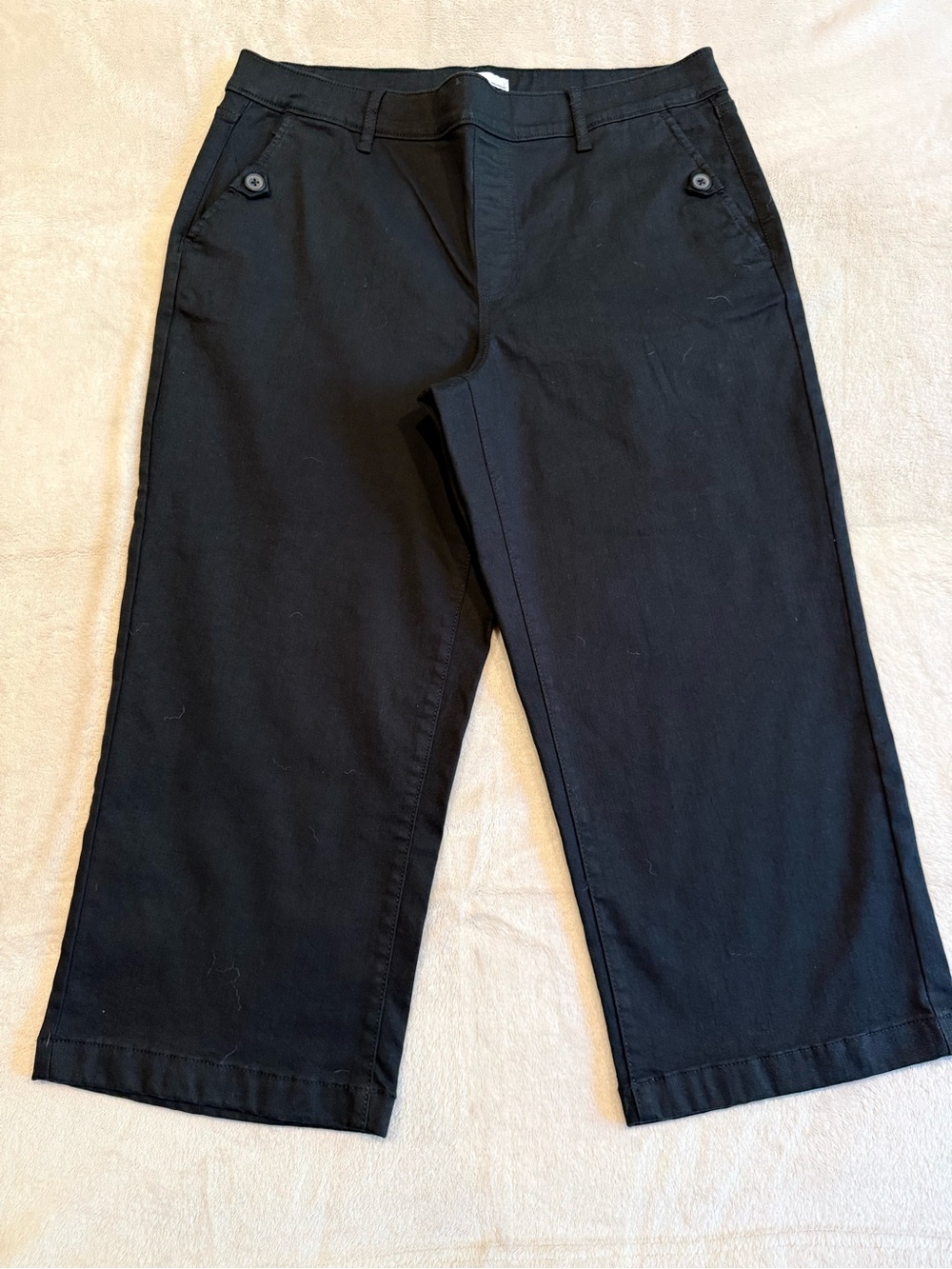 Croft & Barrow Women’s Black Denim Capri Pants Stretch Size L
